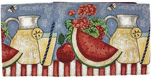 Tache Home Fashion Fruity Drinks Colorful Watermelon Lemonade Decorative Spring Summer Purple Woven Tapestry Table Runners, 13x72 - Image 2