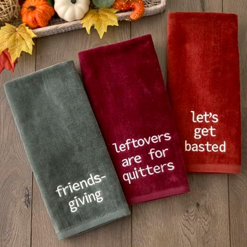 SKL Home Thanksgiving/Fall Friendsgiving Hand Towel Set-2pc, Dark Green - Image 6