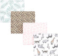 Hudson Baby Unisex Baby Cotton Flannel Receiving Blankets, Modern Pink Safari, One Size by HudsonBaby