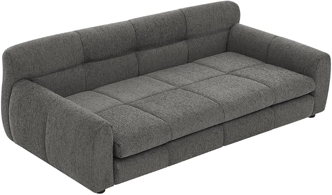 51" Dog Sofa Couch Bed for Small, Medium, Large Dogs, Soft Memory Foam Pet Sofa with Durable Linen Fabric, Comfortable Pet Couch with Backrest and Armrests, Easy to Clean and Maintain（Dark Grey）