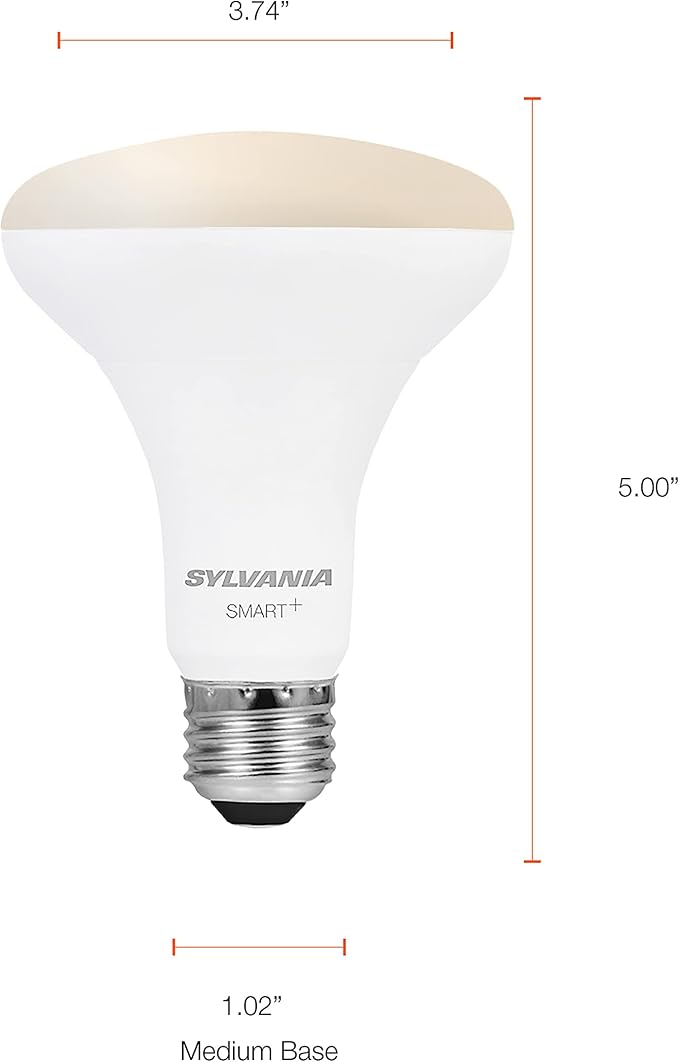 Sylvania WiFi LED Smart Light Bulb, 65W Equivalent Dimmable Soft White BR30, Works with Alexa and Google Home Only - 4 Pack (75689)