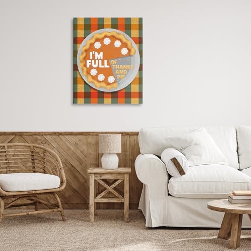 Full of Thanks and Pie Plaid, 30 x 40 Inch Canvas Wall Art - Image 3