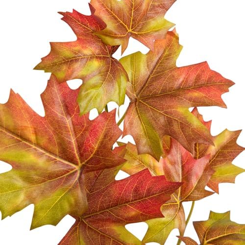 Nearly Natural 5ft Deluxe Autumn Maple Artificial Fall Tree in Black Pot - Image 3