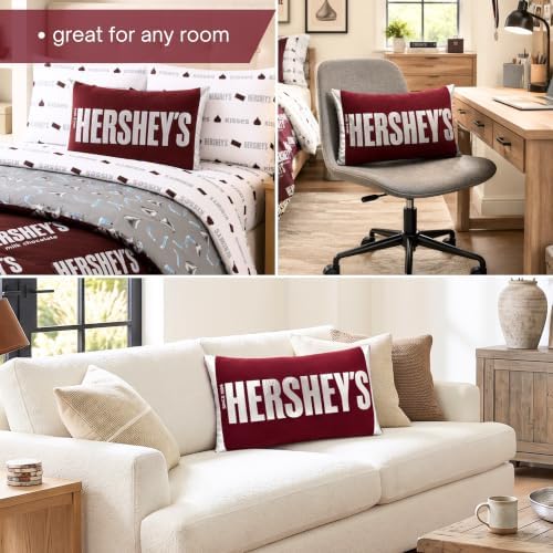 Franco Hershey's Chocolate Bar Plush Squishy Dec Pillow, 18" Wide, Bedroom, Office Decor & Gifts (Officially Licensed Product)