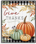 Thanksgiving Gingham Pumpkin, 24 x 30 Inch Framed Giclée Print by StupellIndustries