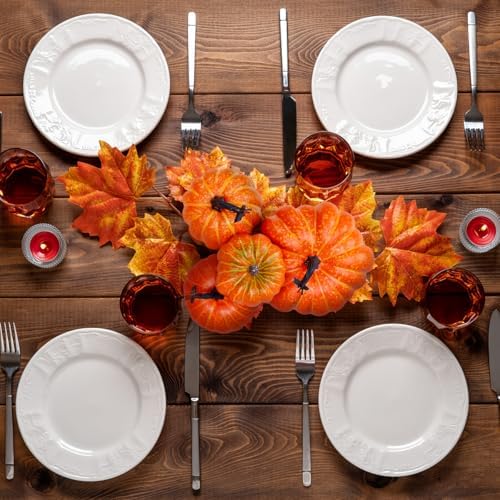 Gresorth 4 Pcs Various Styles Fake Pumpkins Artificial Halloween Decoration - Image 5