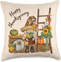 Happy thanksgiving, autumn gnomes with pumpkins Throw Pillow by Unknown