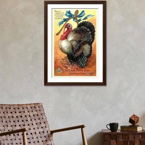 Art.com Wall Art Print Turkey and Wishbone on Brown Frame, 32" x 44" - Image 4