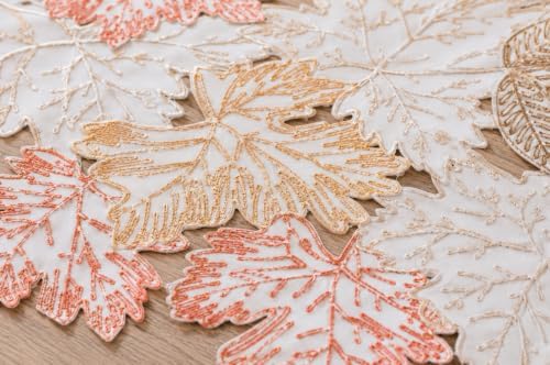 XiaHomeFashions Autumn Leaf Cutwork Table Runner, 15 x 54 in, 1 Piece - Image 6