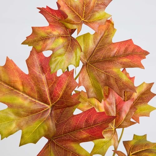 Nearly Natural 5ft Deluxe Autumn Maple Artificial Fall Tree in Black Pot - Image 4