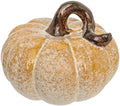 Boston International Porcelain Pumpkin with Reactive Glaze Finish Fall Thanksgiving Decorations for Home, Small, Yellow by BostonInternational