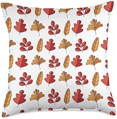 Cute Fall Thanksgiving Brown Leaves Autumn Botanical Throw Pillow by Unknown