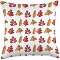 Cute Fall Thanksgiving Brown Leaves Autumn Botanical Throw Pillow by Unknown