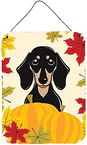 Caroline's Treasures BB2021DS1216 Smooth Black and Tan Dachshund Thanksgiving Wall or Door Hanging Prints Aluminum Metal Sign Kitchen Wall Bar Bathroom Plaque Home Decor Front Door Plaque, 12x16, Mult by CarolinesTreasures