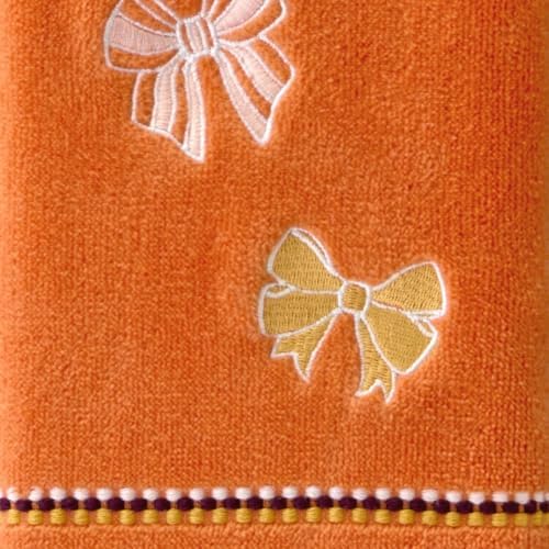 SKL Home Fall/Thanksgiving Tossed Autumn Bows Hand Towel Set-2pc, Orange - Image 5