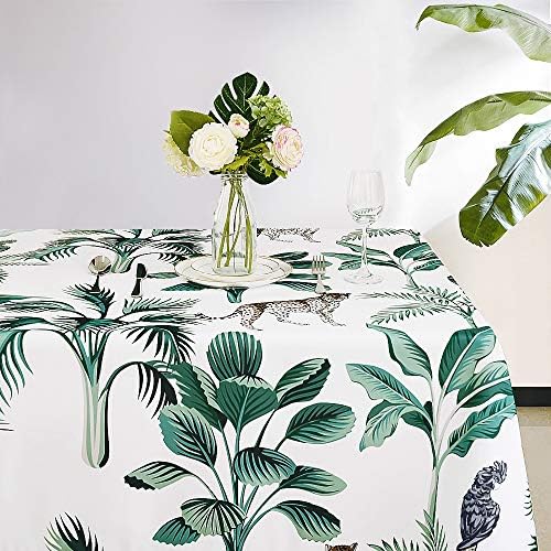 RYB HOME Rectangle Table Cloth Patchwork Colorful - Spillproof Scratch Resistant Tablecloth for 8 Foot Jungle Tablecloth for Tradeshow Family Gatherings Party, 60 x 102, Jungle - Image 7