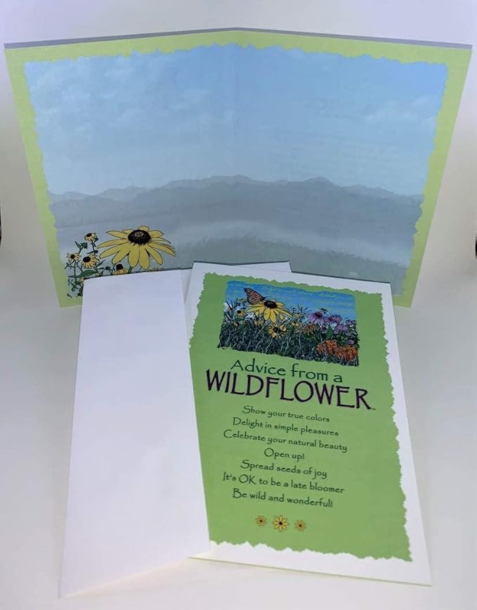 Advice From Nature Playful Spring Greeting Card Set, 12 Pack | Blank Inside Sustainable All Occasion Card Set, Printed in the USA on Replanted Cardstock