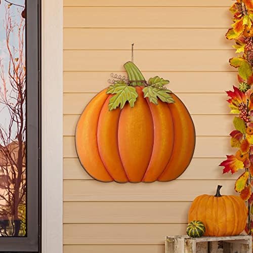 Glitzhome Fall Decorations Outdoor 37.5" Large Metal Pumpkin Decor Yard Stake or Hanging Sign for Home Outside Garden Lawn Porch Thanksgiving Decorating - Image 4