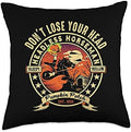 Funny Headless Horseman Urban Legend Halloween Pumpkin Patch Throw Pillow