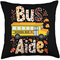 Leopard Pumpkins Bus Driver Fall Bus Aide Thanksgiving Throw Pillow by Unknown