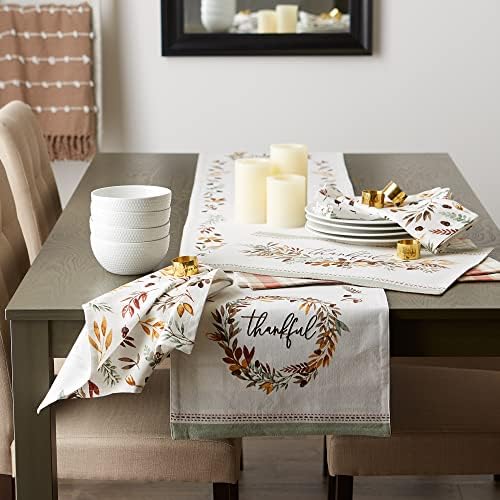 DII Thankful Autumn Collection Fall Tabletop Decoration, Reversible Table Runner, 14x72, Fall's Bounty - Image 5