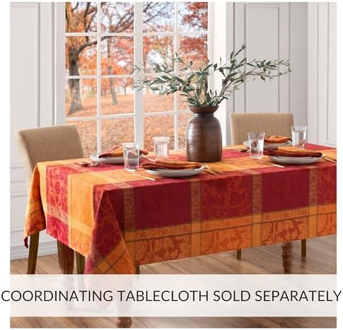 Maplewood Jacquard Harvest Cotton Napkins, Set of 8, Multicolor - 17" W x 17" L - Image 4
