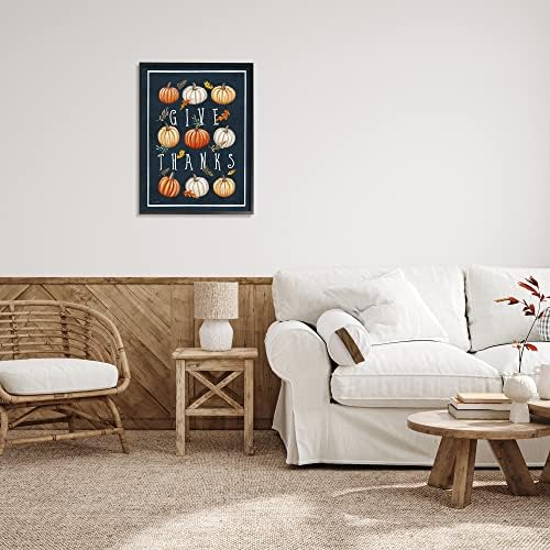 Autumn Pumpkins Give Thanks Holiday, 24 x 30 Inch Framed Giclée Print - Image 3