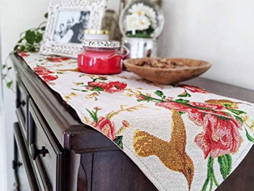 Tache Home Fashion VEG11712-1TR-1372 Sunflower Field Scarecrow Thanksgiving Autumn Harvest Country Farmhouse Vintage Decorative Woven Tapestry Table Runners, 13x94 - Image 5