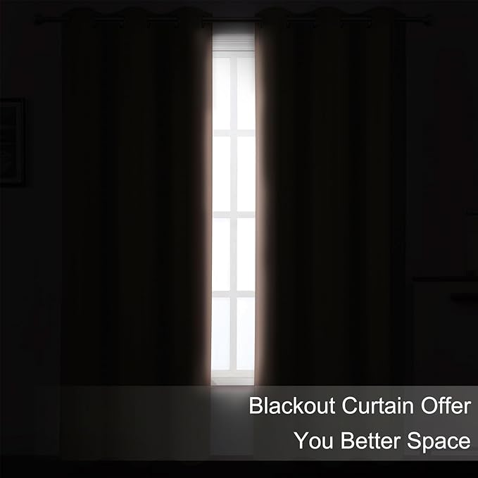 LEMOMO Blush Thermal Blackout Curtains/38 x 63 Inch/Set of 2 Panels Room Darkening Curtains for Bedroom