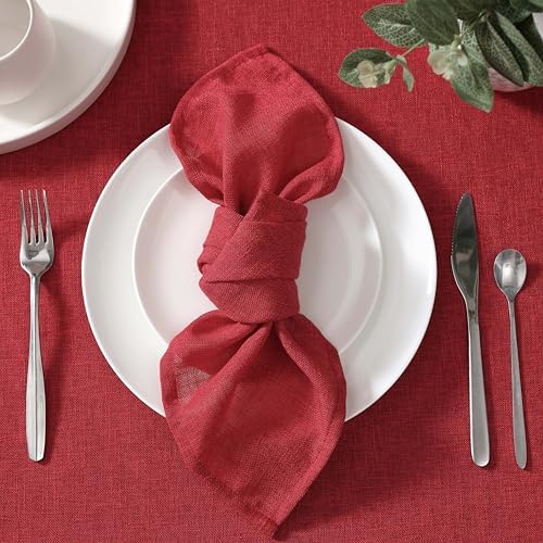 Laura Ashley Harper Set of 6 Napkins, 18" x 18", Red - Image 4