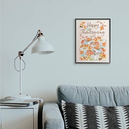 Happy Thanksgiving Autumn Pumpkins, 16 x 20 Inch Framed Giclée Print - Image 3
