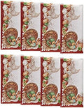 Holiday Turkey Bordered Fall Napkins, Set of 8, Multicolor - 17" W x 17" L by ElreneHomeFashion