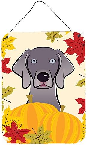 Caroline's Treasures BB2037DS1216 Weimaraner Thanksgiving Wall or Door Hanging Prints Aluminum Metal Sign Kitchen Wall Bar Bathroom Plaque Home Decor Front Door Plaque, 12x16, Multicolor by CarolinesTreasures