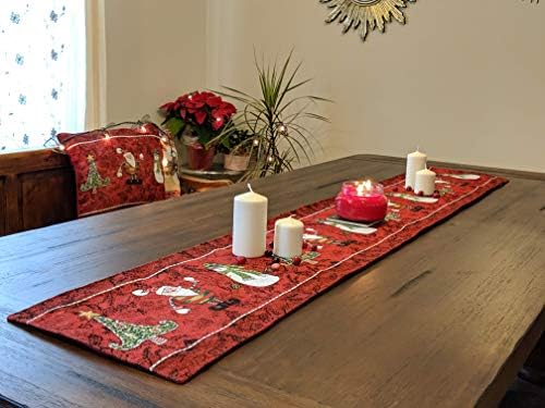Tache Home Fashion VE8577-TR-1390 Sunflower Field Scarecrow Thanksgiving Autumn Harvest Country Farmhouse Vintage Decorative Woven Tapestry Table Runners, 13x92 by TacheHomeFashion