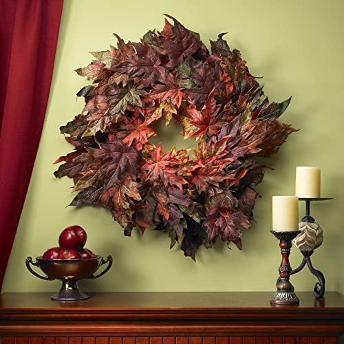 Nearly Natural 30in. Maple Leaf Wreath - Image 2
