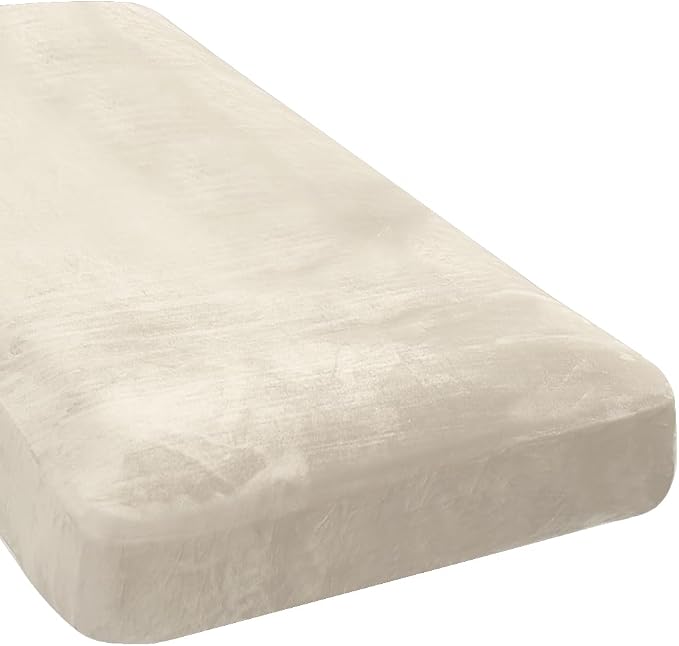 H.VERSAILTEX Velvet Stretch Individual Chaise Cover Sectional Couch Covers for L Shaped Sofa Both Left/Right Furniture Protector Seat Cushion Sofa Cover (1 Piece Chaise Cover, Ivory)