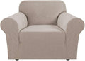 H.VERSAILTEX Armchair Slipcover Stretching Skid Resistance Couch Cover for Dogs, Thick and Durable Soft High Spandex Jacquard Sofa Covers, Form Fitted Chair Slipcover(Armchair 31"-40", Sand)