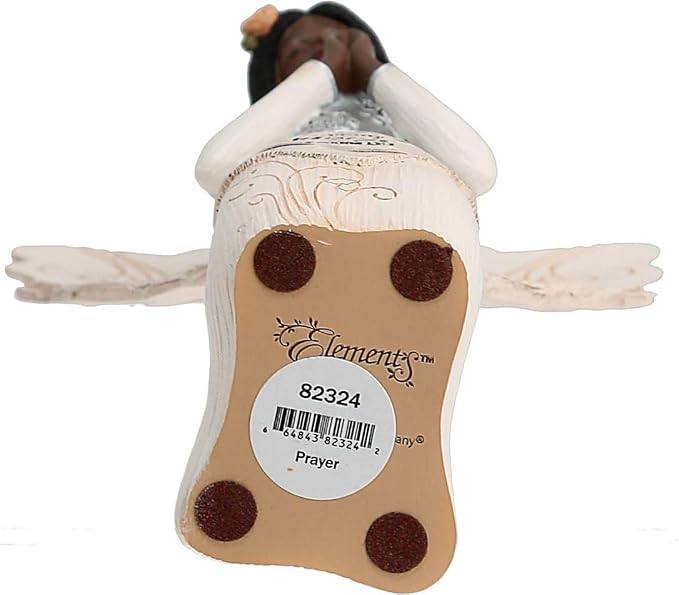 Elements 82324 Prayer Collectible Figurine, Ebony Kneeling and Praying Angel, 5-1/2-Inch