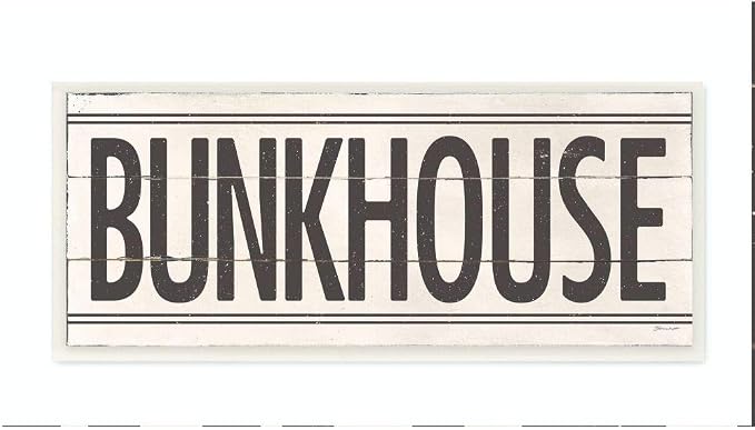 'Bunkhouse Rustic Wood Textured Word Design'| Wall Plaque Art | Stupell Industries | 17 x 7 Inches, Easy to Hang and Sturdy, Made in USA, by Stephanie Workman Marrott
