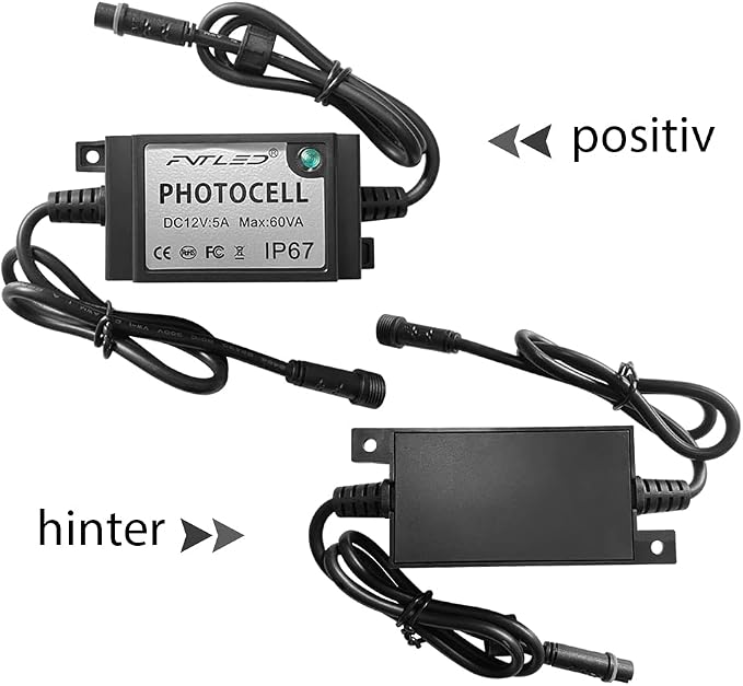 FVTLED LED Photocell DC/AC 12V PC Waterproof IP68 Max.load Power 60W Only for FVTLED Outdoor Light Switch Used | Only for FVTLED Outdoor Light Switch Used