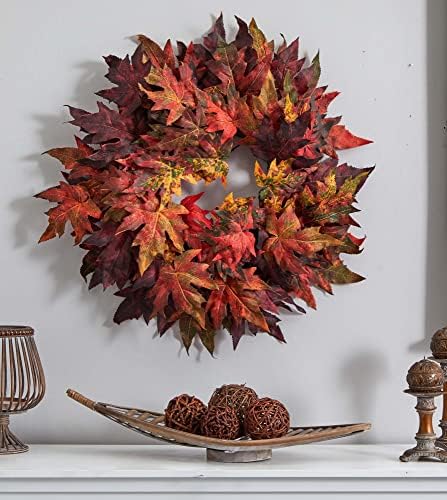 Nearly Natural 30in. Maple Leaf Wreath - Image 3