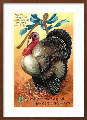 Art.com Wall Art Print Turkey and Wishbone on Brown Frame, 21" x 29" - Image 2