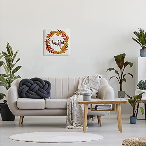 Stupell Industries Autumn Tree Leaf Wreath, 17 x 17 Inch Canvas Wall Art - Image 2