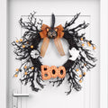 Takywep 18 Inch Halloween Wreath with Black Cat Ghost Pumpkin and Boo Sign, Spooky Halloween Door Decoration for Front Door Porch Wall Mantel Indoor Outdoor Party by HOME