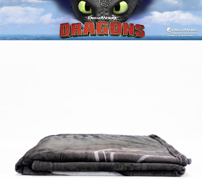 How to Train Your Dragon Toothless Kids Bedding Super Soft Plush Cozy Throw, 46 in x 60 in, (Officially Licensed Product) By Franco