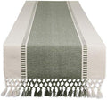 DII Dobby Stripe Table Runner, 13x108 Artichoke & Cream Background by DII