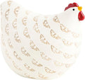 Mud Pie White Small Stoneware Chicken Sitter
