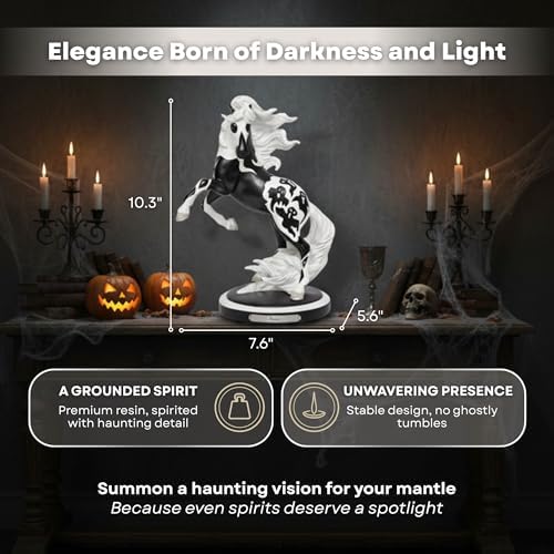 Enesco Ghost Horse Collectible – Trail of Painted Ponies Halloween Figurine by Crystal Snow, Hand-Painted Resin Statue, 10.3 Inches with Gift Box and Artistic Story Card