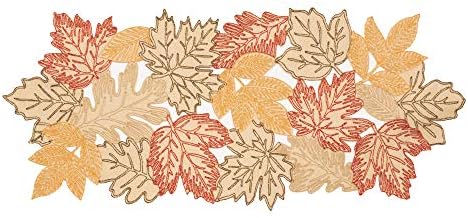 XiaHomeFashions Autumn Leaf Cutwork Table Runner, 16 x 36 in, 1 Piece - Image 4