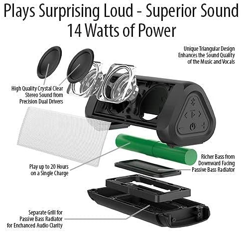 Cambridge Soundworks OontZ Angle 3 Ultra, 5.0 Bluetooth Speaker, White,14 Watts, Hi-Quality Sound & Bass, 100 Ft Wireless Range, IPX7 Waterproof Plus Official OontZ Bluetooth Speaker Carry Case